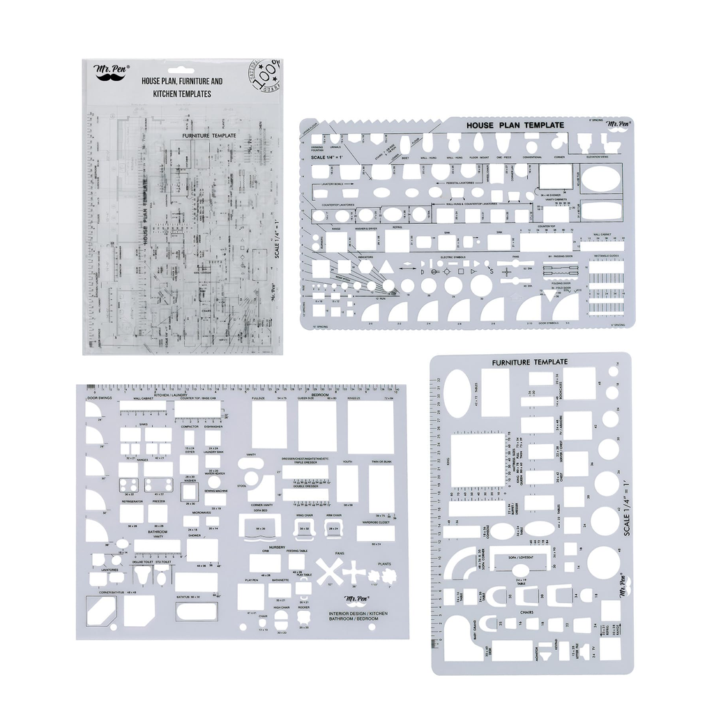 Dennis Lab Stationery Ruler Set White