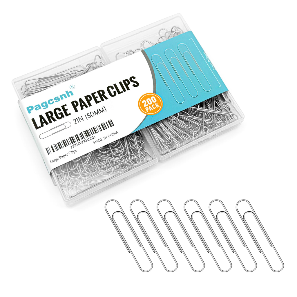 Dennis Lab Stationery Heavy Duty Paper Clips Clear