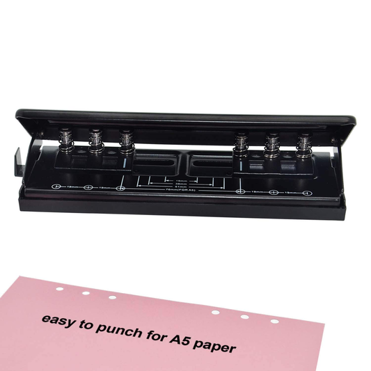 Dennis Lab Stationery Adjustable Hole Punch Gray