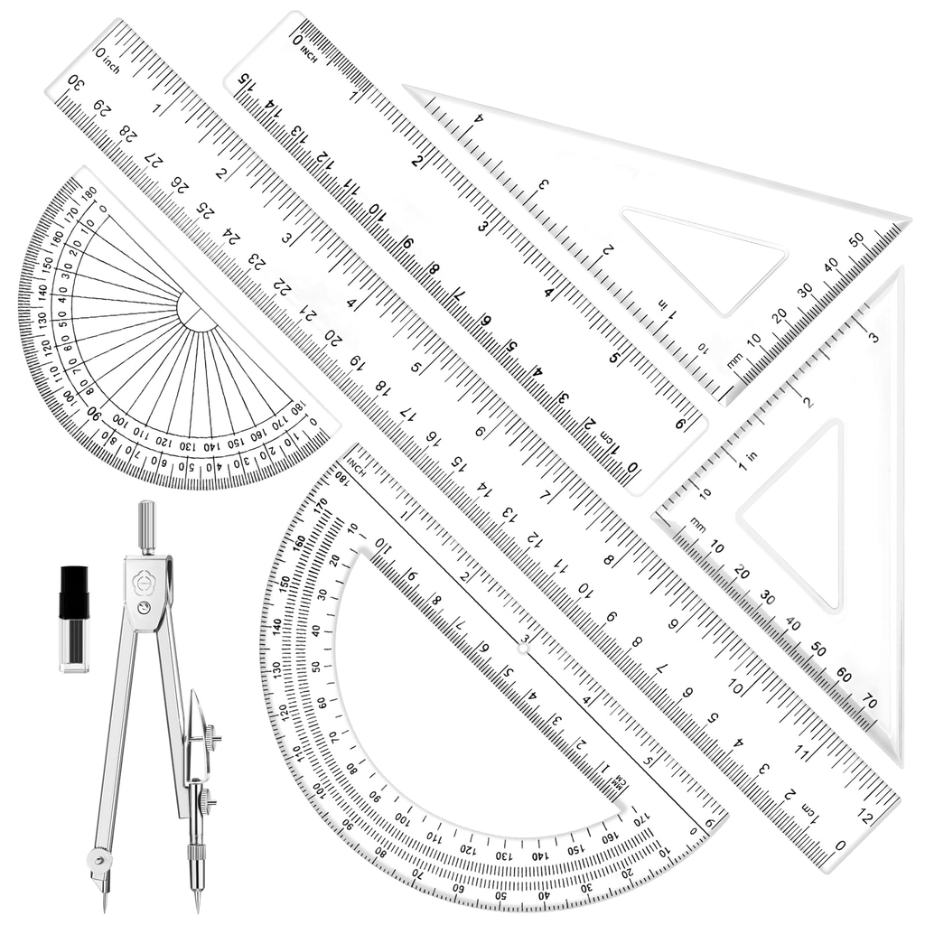 Dennis Lab Stationery Refillable Ruler Set Gray
