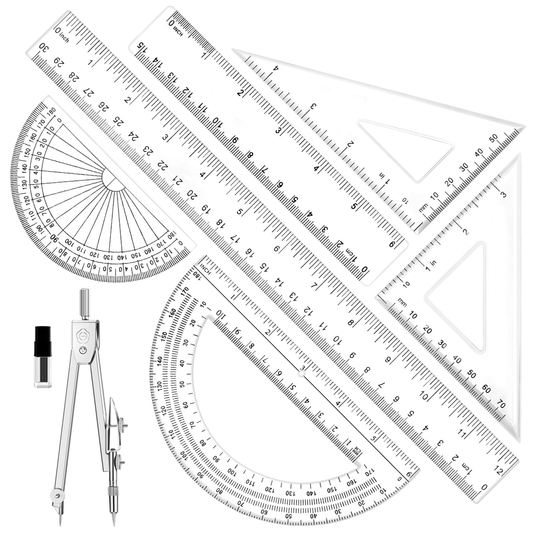 Dennis Lab Stationery Refillable Ruler Set Gray