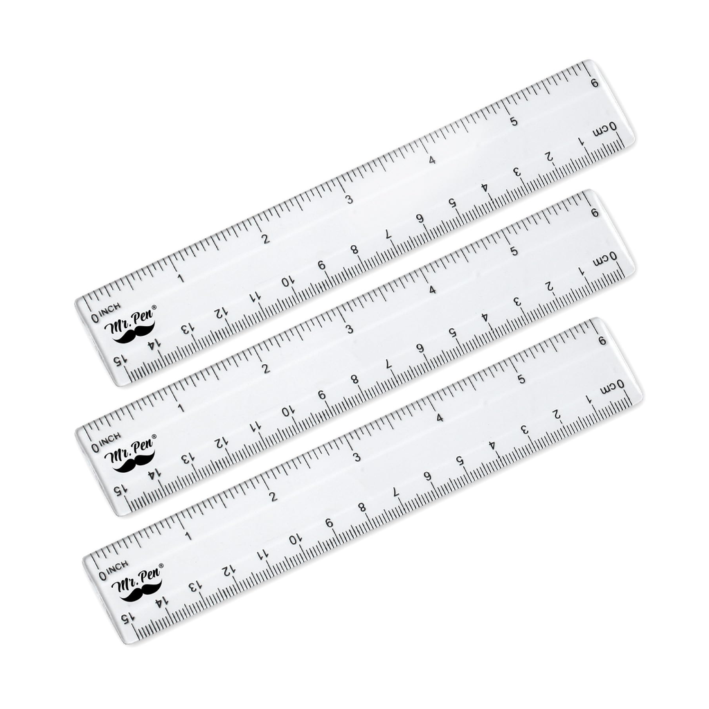 Dennis Lab Stationery Classic Ruler Set Clear